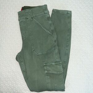 Spanx Stretch Twill Ankle Cargo Pant High Waist Desert Dune 20311Q